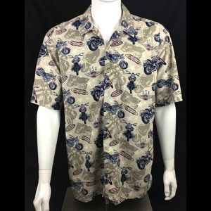 C & B Sport Shirt Motorcycles Mens Big & Tall LT